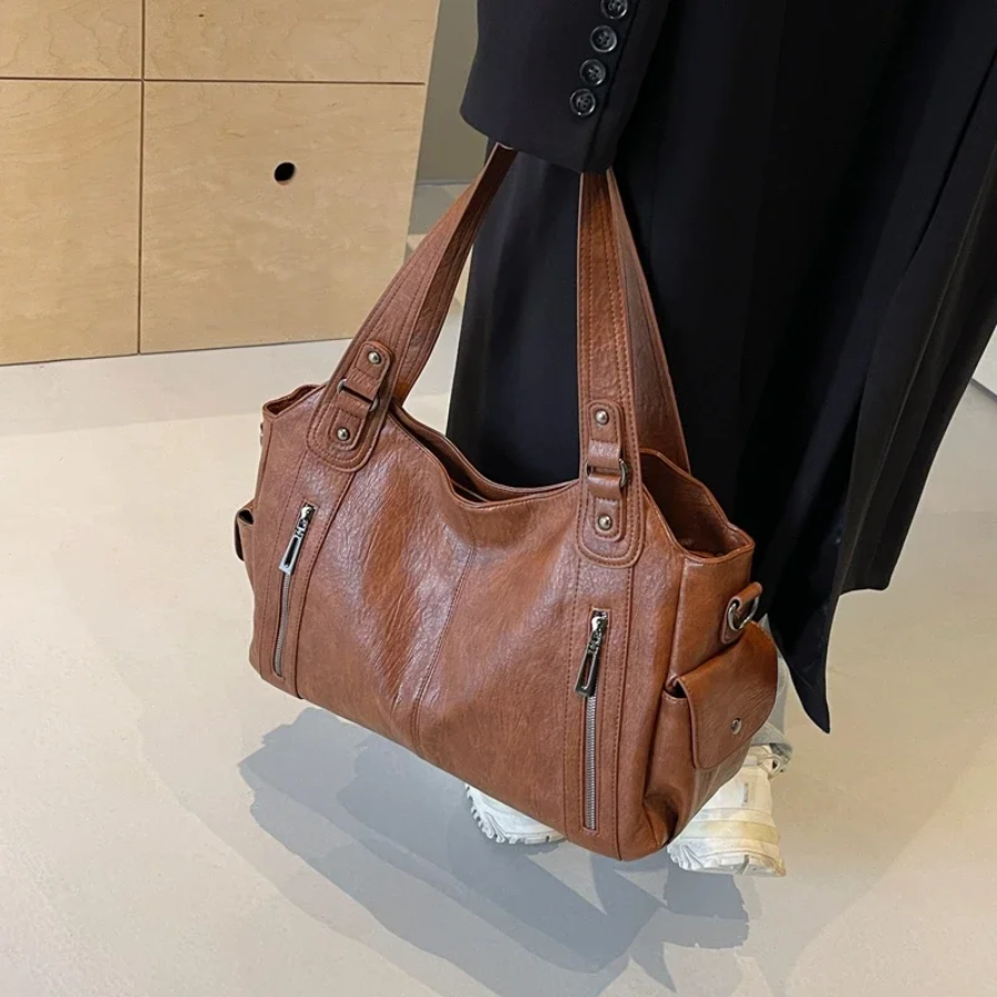 Stylish Ladies Tote Bag with Zipper Pockets