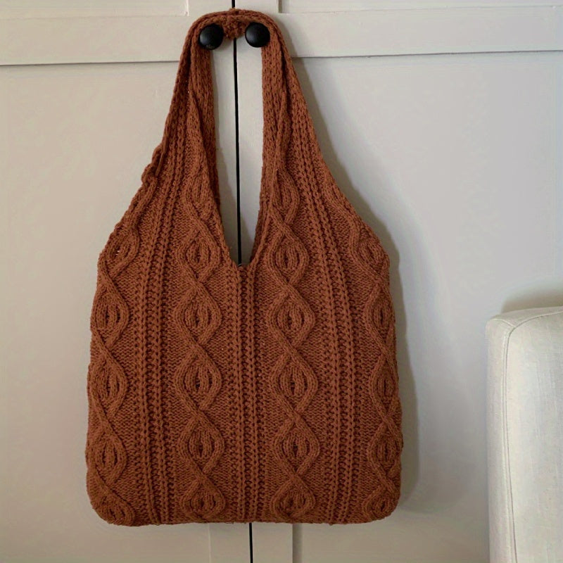 Cozy Chic Knit Tote Handbag - Soft Luxe Design