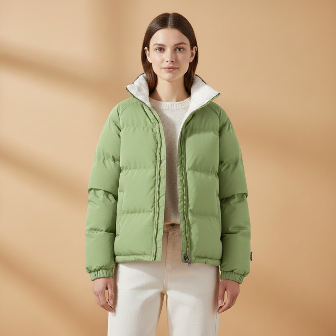 Warm Winter Parka with Hood and Fleece Lining
