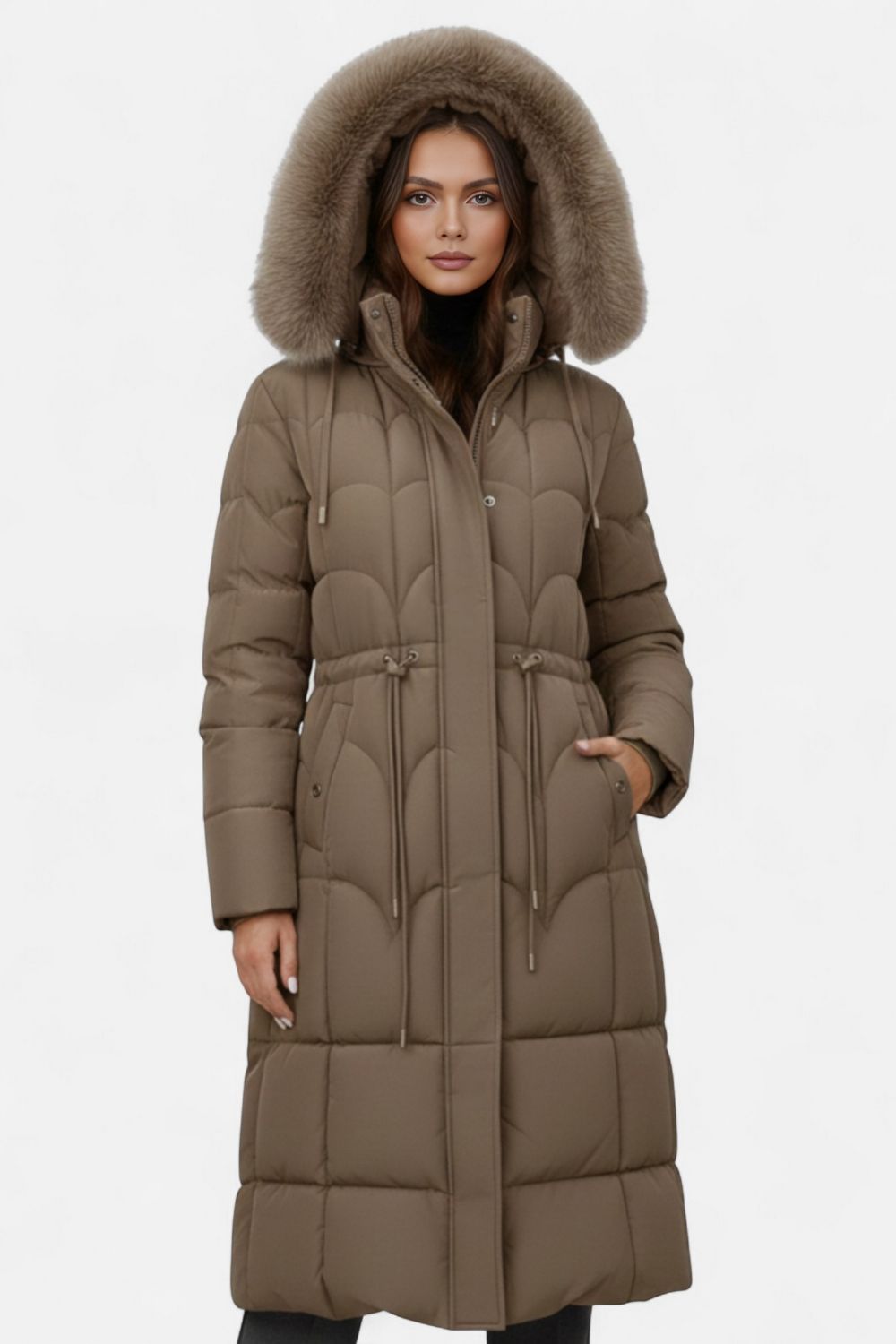 Luxury Women's Faux Fur Down Puffer Jacket