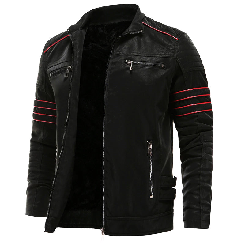 Classic Brown Biker Leather Coat - ModishWorld