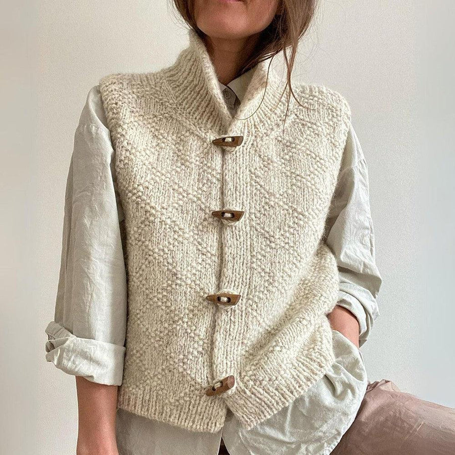 Ladies Neutral Waistcoat - Classic Stand Collar Jacket - ModishWorld