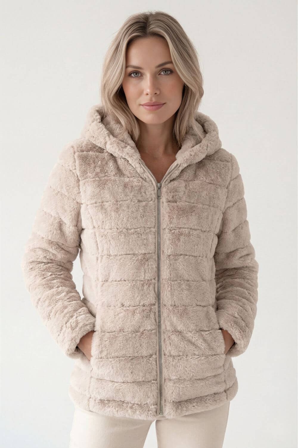 Chic Faux Fur Insulated Puffer Coat