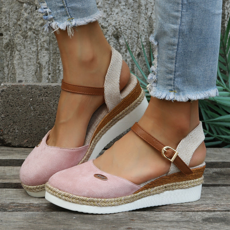 Casual Women's Espadrille Flat Sandals with Ankle Strap
