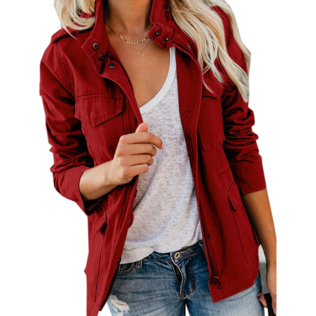 Practical Women's Parka with Multiple Pockets