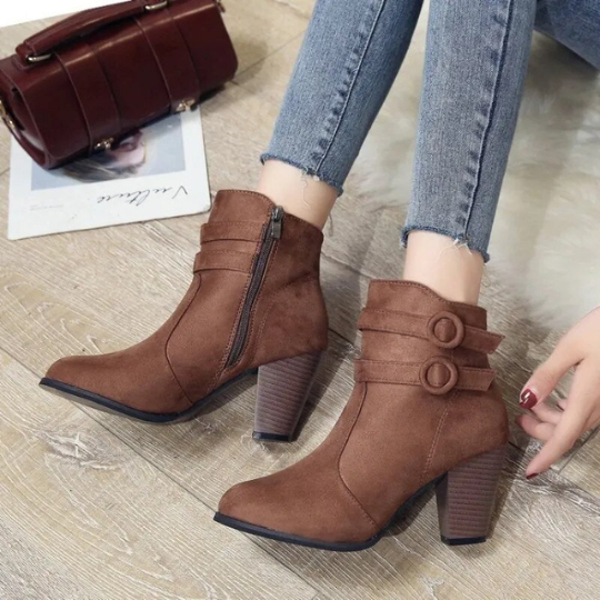 Luxury Suede High Heel Ankle Boots for Women
