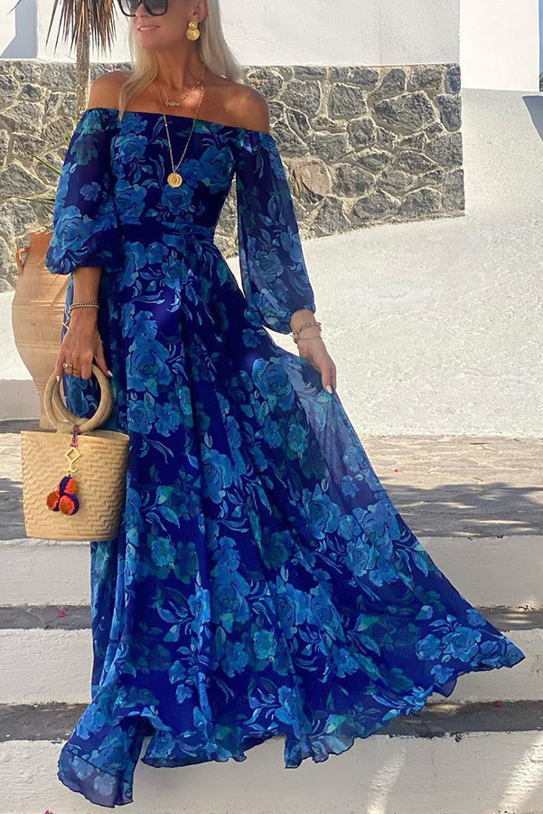Beautiful Blossom Cold Shoulder Maxi Dress for Women - ModishWorld