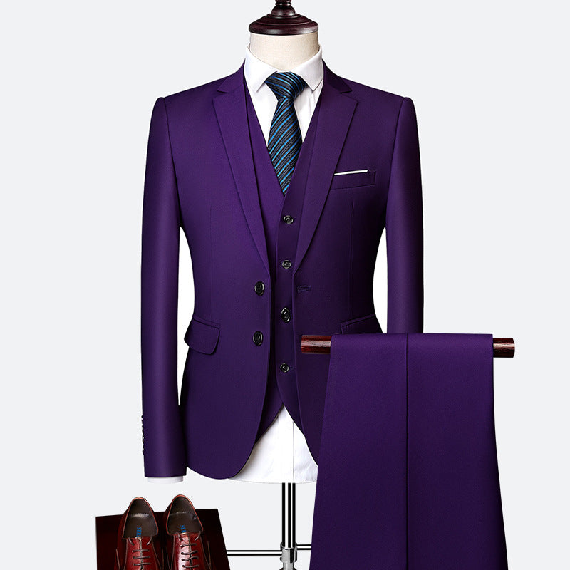 Classic Tailored 3-Piece Groom Suit Set for Men