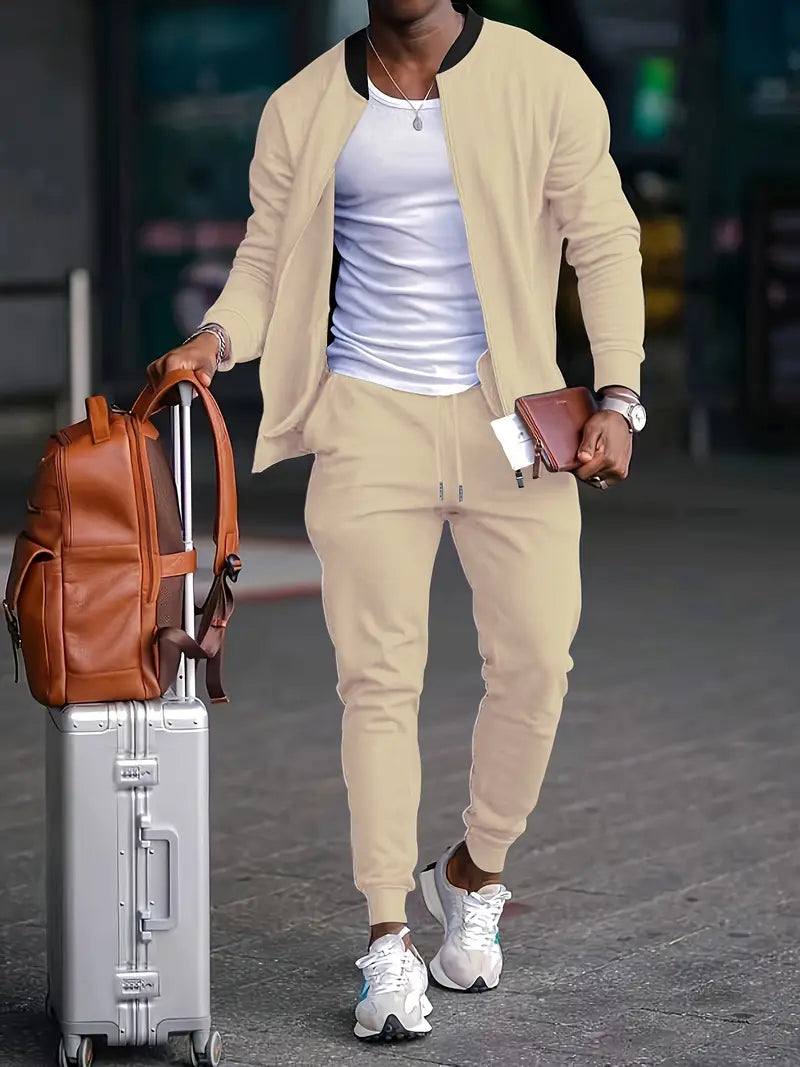 Athletic Mens Tracksuit Set Jacket and Pants
