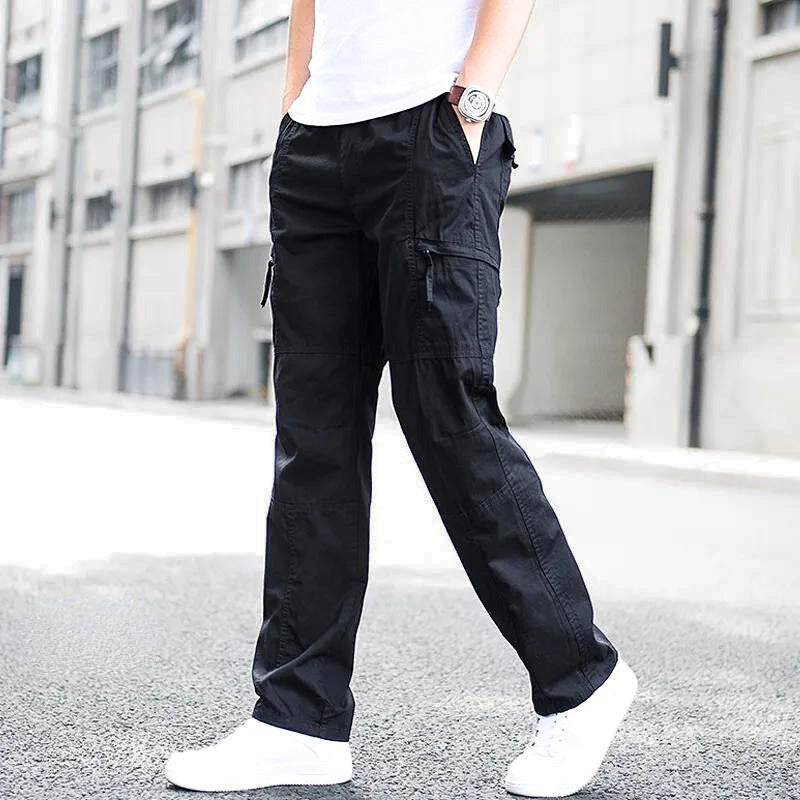 Men's Straight Fit Work Pants with Side Pockets