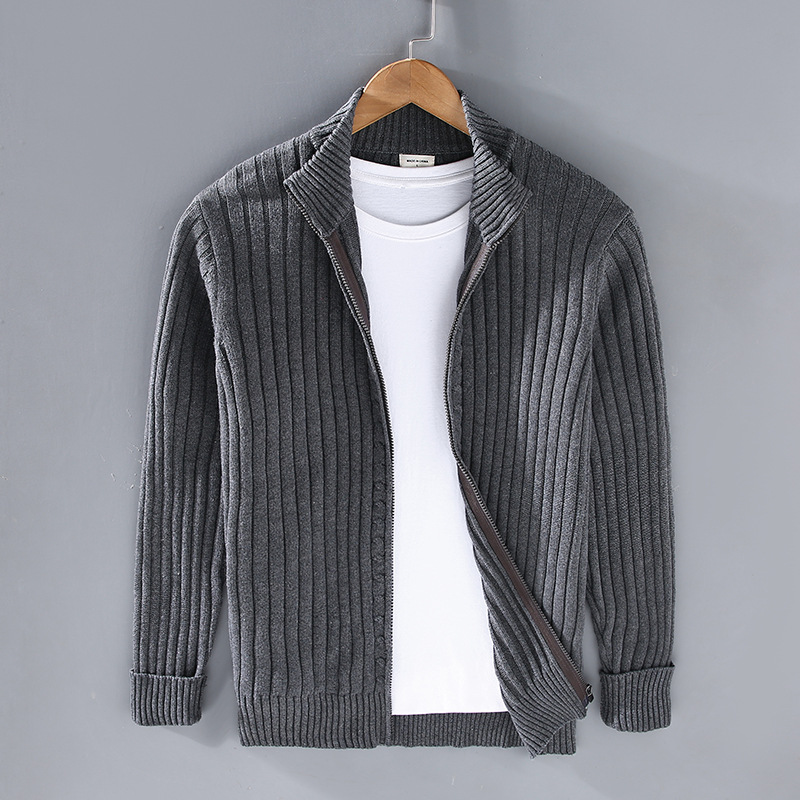 Stylish Men's Crew Neck Cardigan Sweater