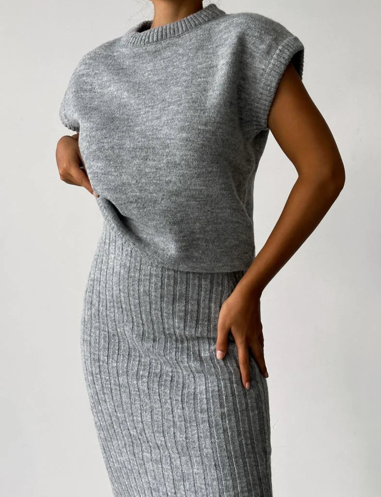 Trendy Tank Ribbed Knit Women's Top