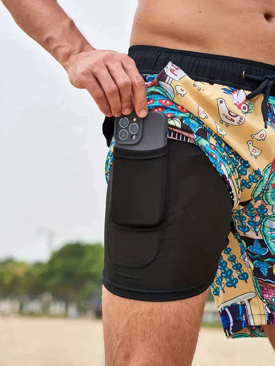 Moisture Wicking Athletic Swim Trunks for Men