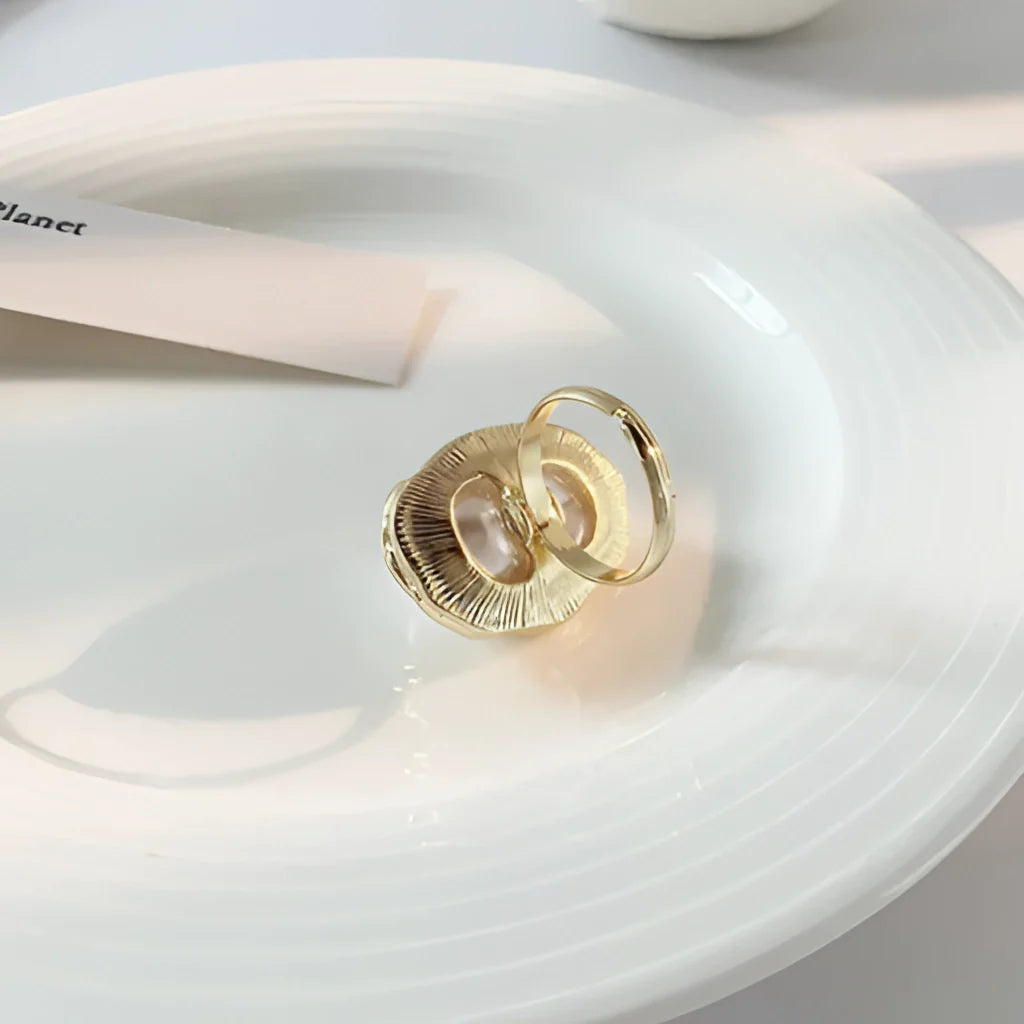 Elegant Gold Baroque Pearl Cocktail Ring for Women
- ModishWorld
