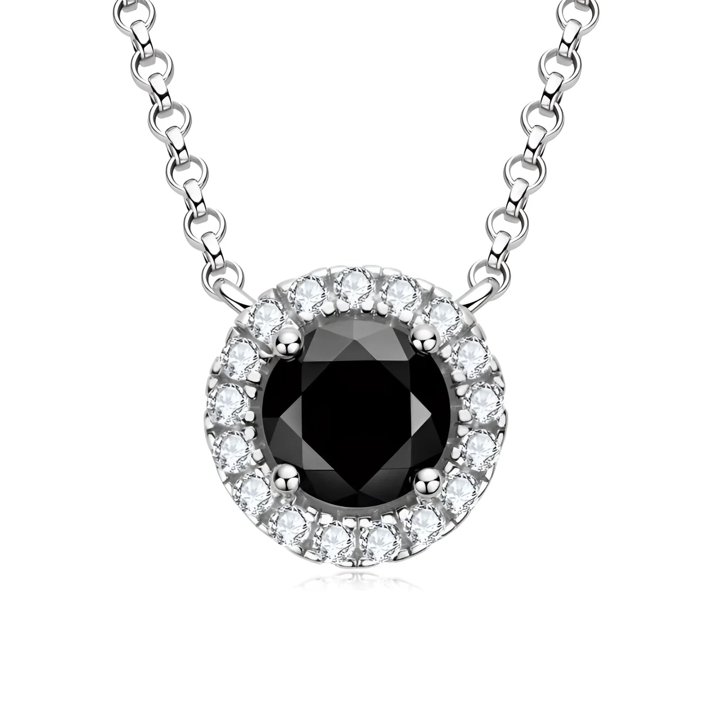 925 Sterling Silver Necklace with GRA Certified Black Moissanite Pendant
- ModishWorld
