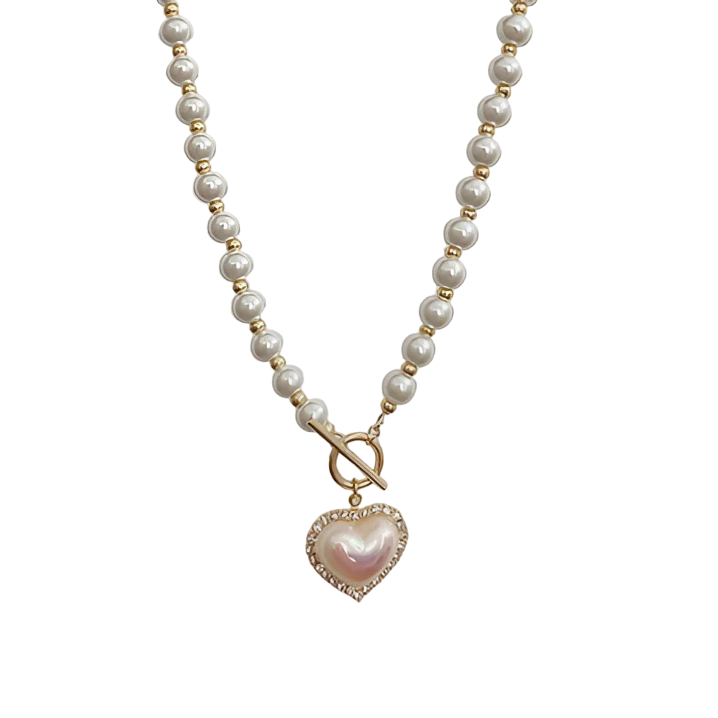 Luxury Bridal Choker Necklace: Elegant Pearls, Heart Pendant, & Diamonds
- ModishWorld