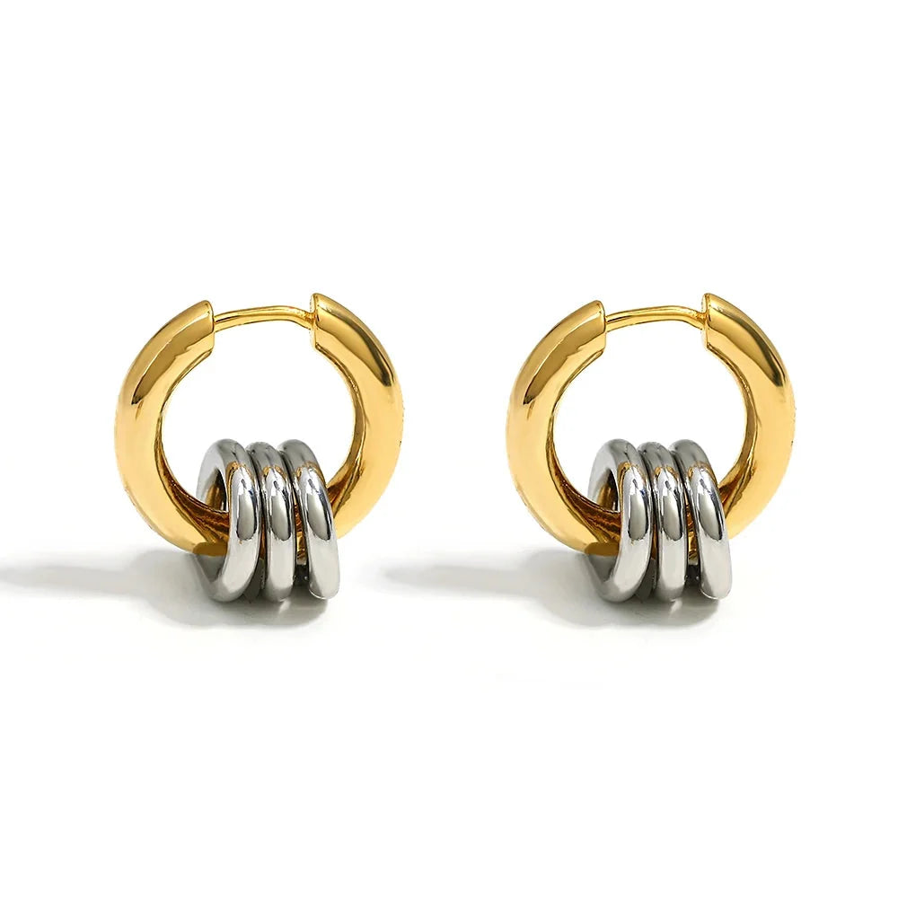 Luxury Designer Two-Tone Gold and Silver Hoop Earrings
- ModishWorld