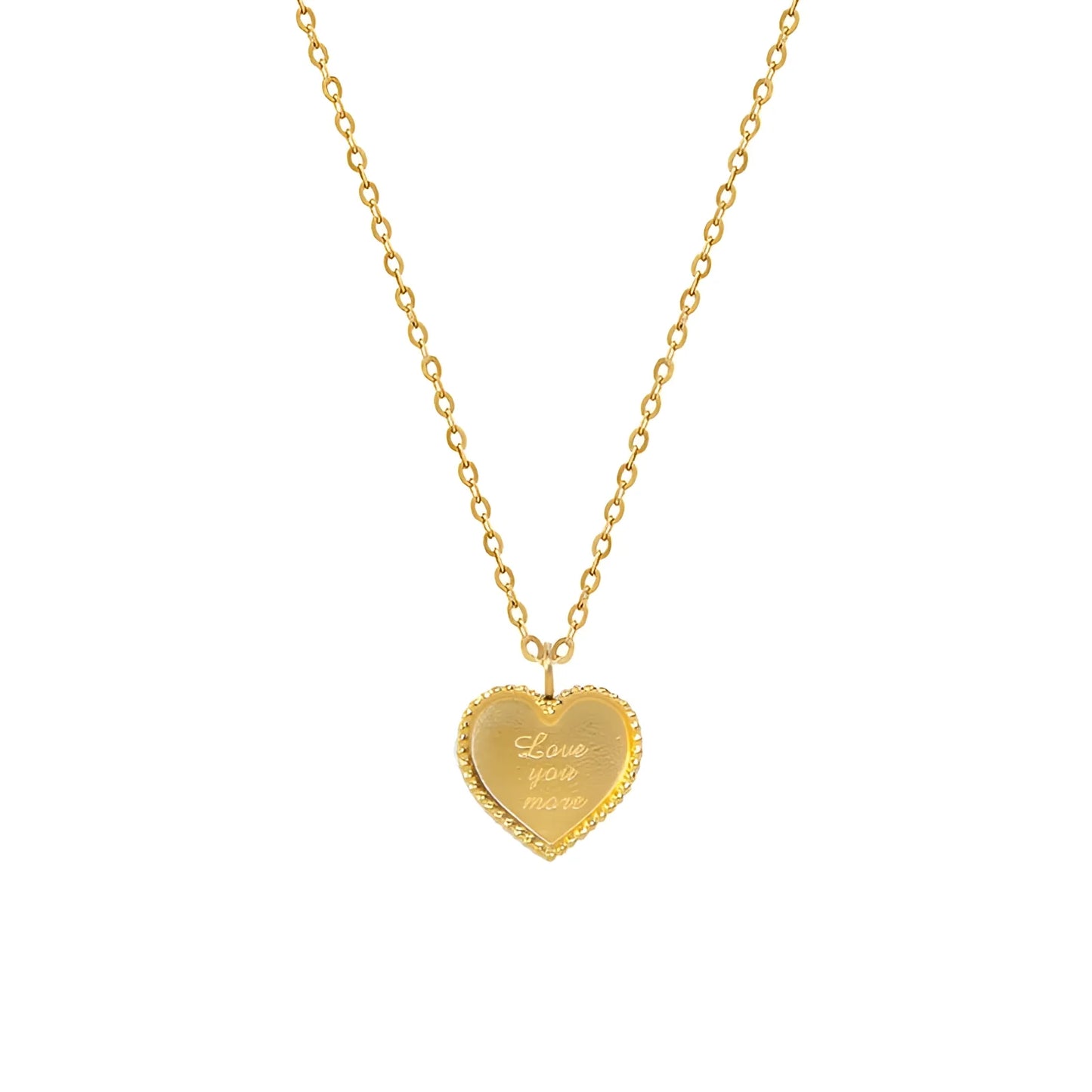 Romantic Gold Heart Necklace with "Love You More" Pendant
- ModishWorld