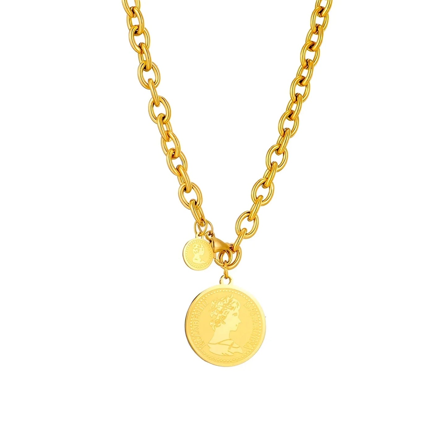 Minimalist Gold Necklace with Round Baby Blue Pendant
- ModishWorld