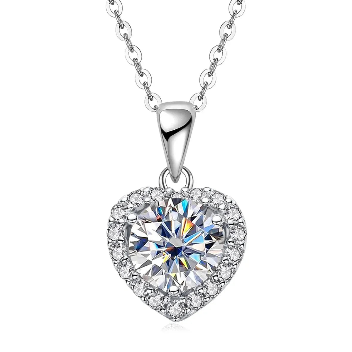 Moissanite Heart Pendant Necklace in Sterling Silver – Perfect for Valentine's Day
- ModishWorld
