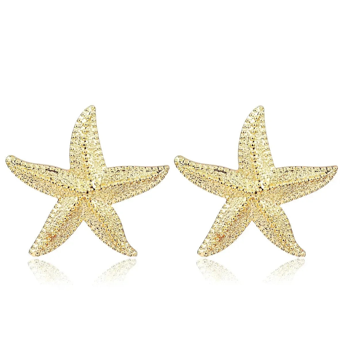 Elegant Beach Party Earrings: Large Starfish Design with Golden Rhinestones
- ModishWorld