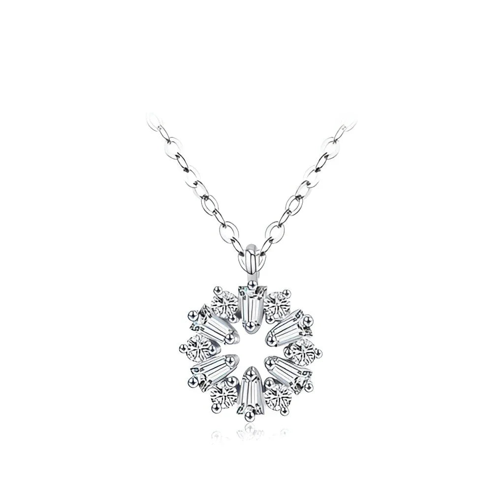 Snowflake Pendant Necklace with Crystals – Modian 925 Sterling Silver
- ModishWorld