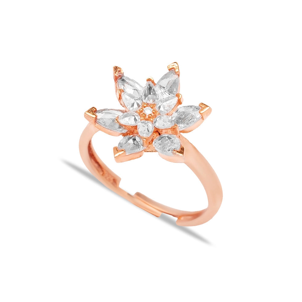 Nature-Inspired Marquise Diamond Flower Engagement Ring in Rose Gold
- ModishWorld