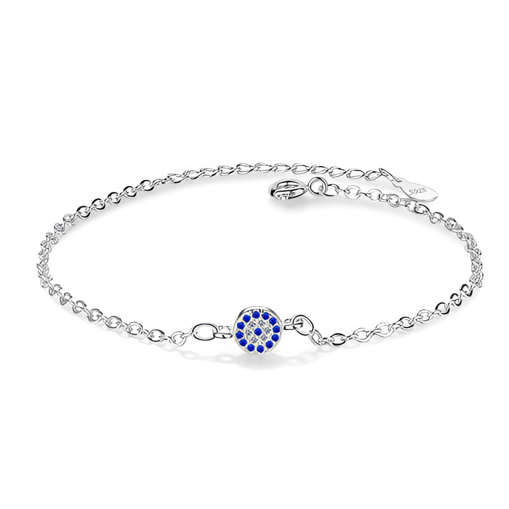 Women's Sterling Silver Charm Bracelet with Blue Sapphire
- ModishWorld