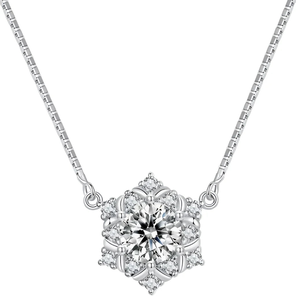 Cubic Zirconia Bridal Necklace with Sterling Silver Floral Cluster
- ModishWorld