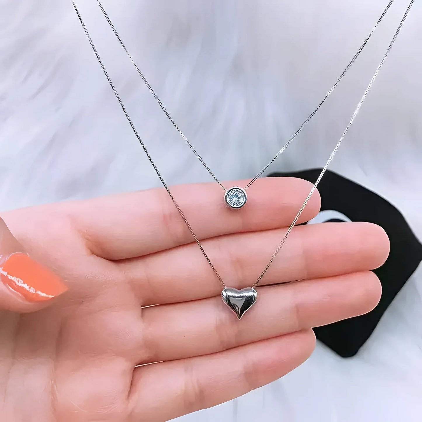 Heart Pendant Necklace in Sterling Silver with Bezel Crystal – A Romantic Gift
- ModishWorld