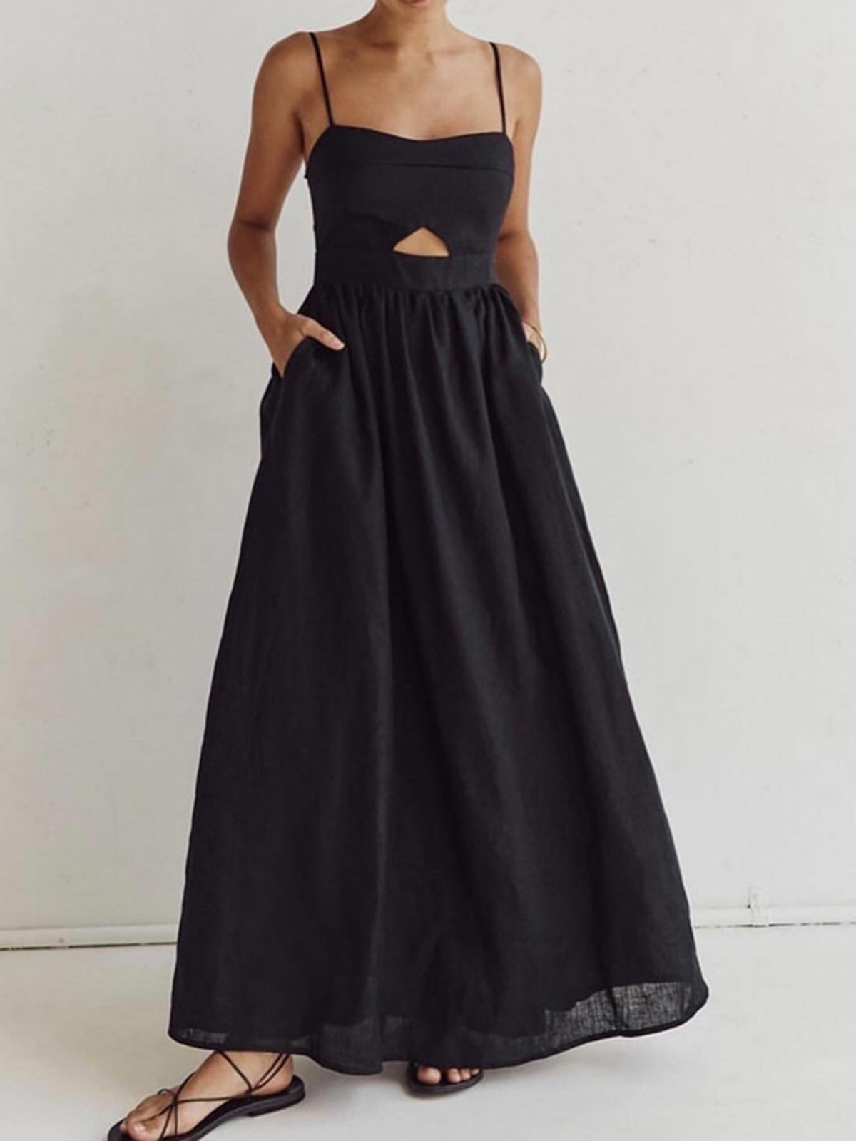 Elegant Long Sleeve Black Evening Dress - ModishWorld