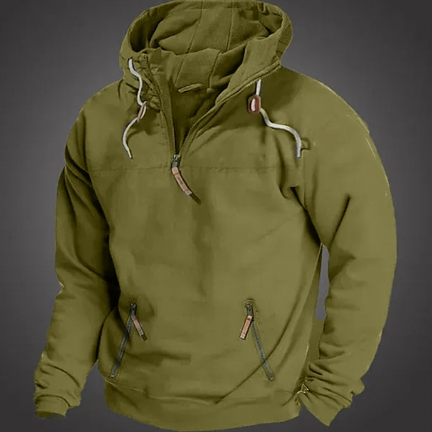 Men's Pullover Hoodie with Adjustable Hood