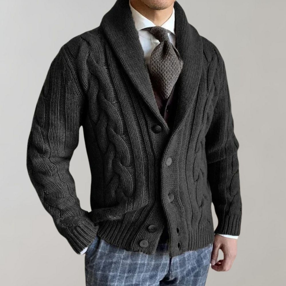 Classic Crew Neck Knit Cardigan Sweater