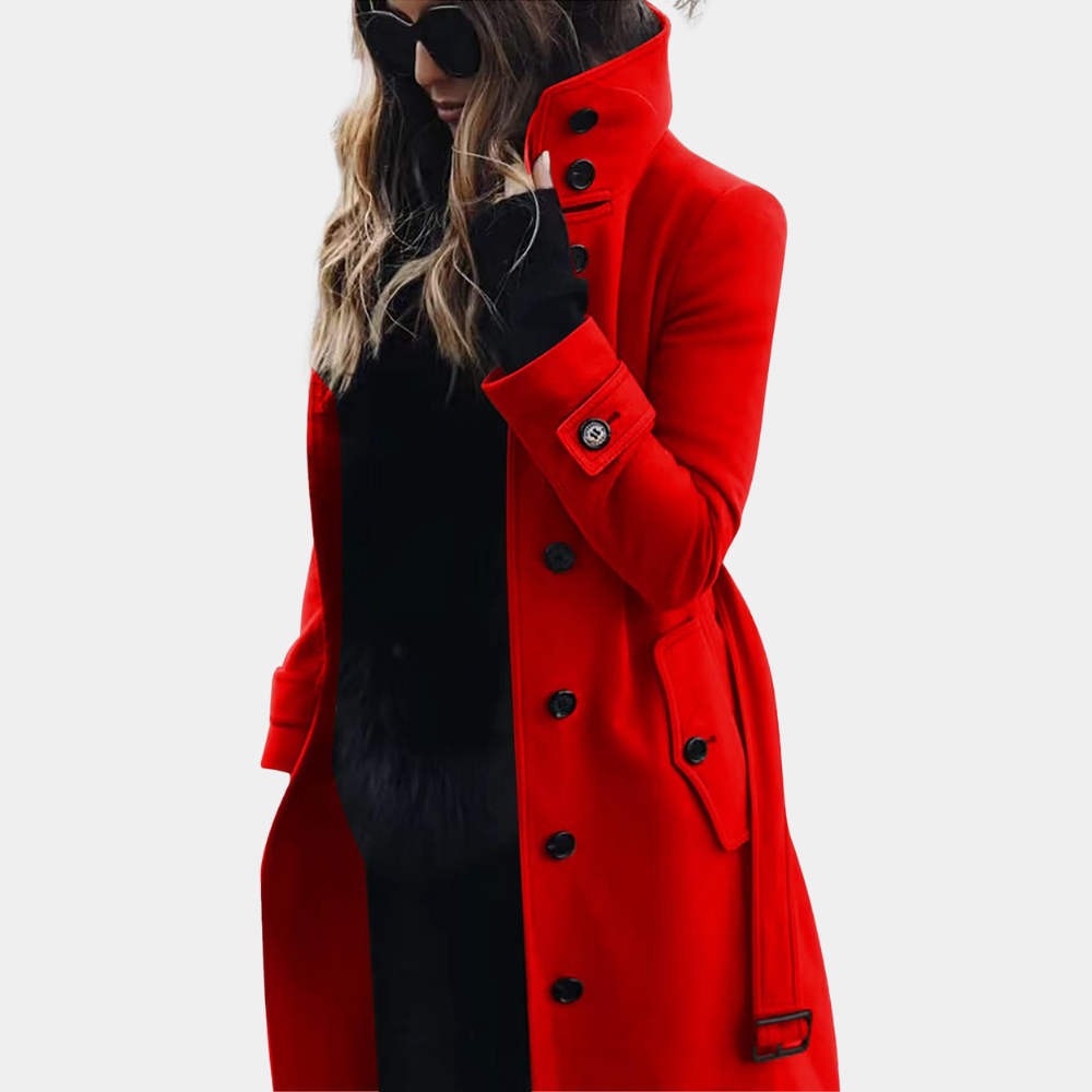 Classic Buckle Trench Coat for Ladies