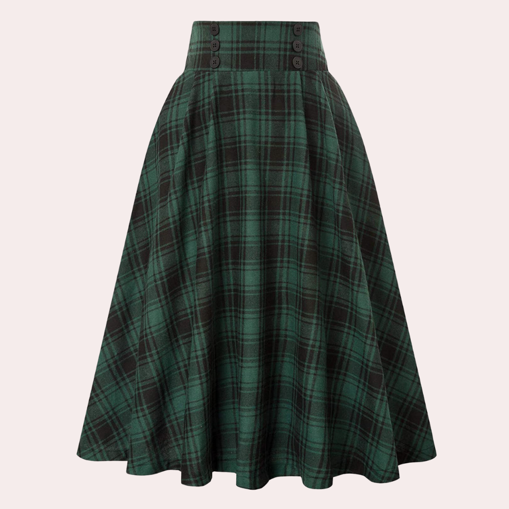 Floral Midi Skirt - Classic A-Line Cut
