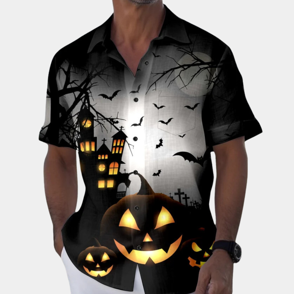 Scary Ghost House Mens Short Sleeve Tee - ModishWorld