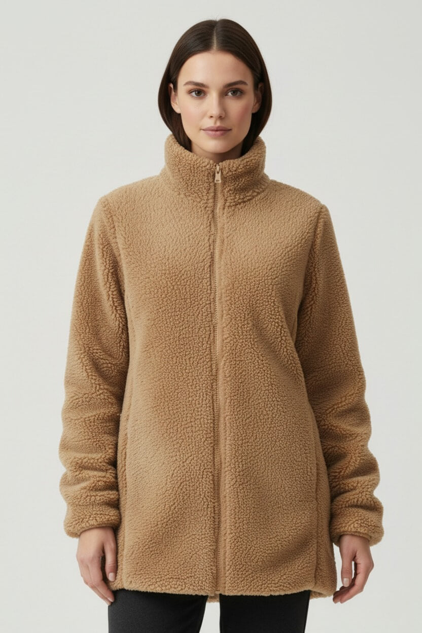 Warm Fuzzy Zip Up Teddy Jacket