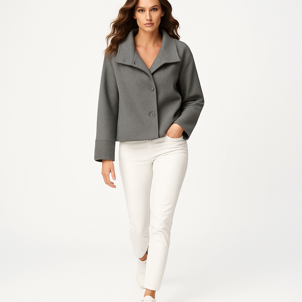 Short Fitted Neck Women's Jacket
