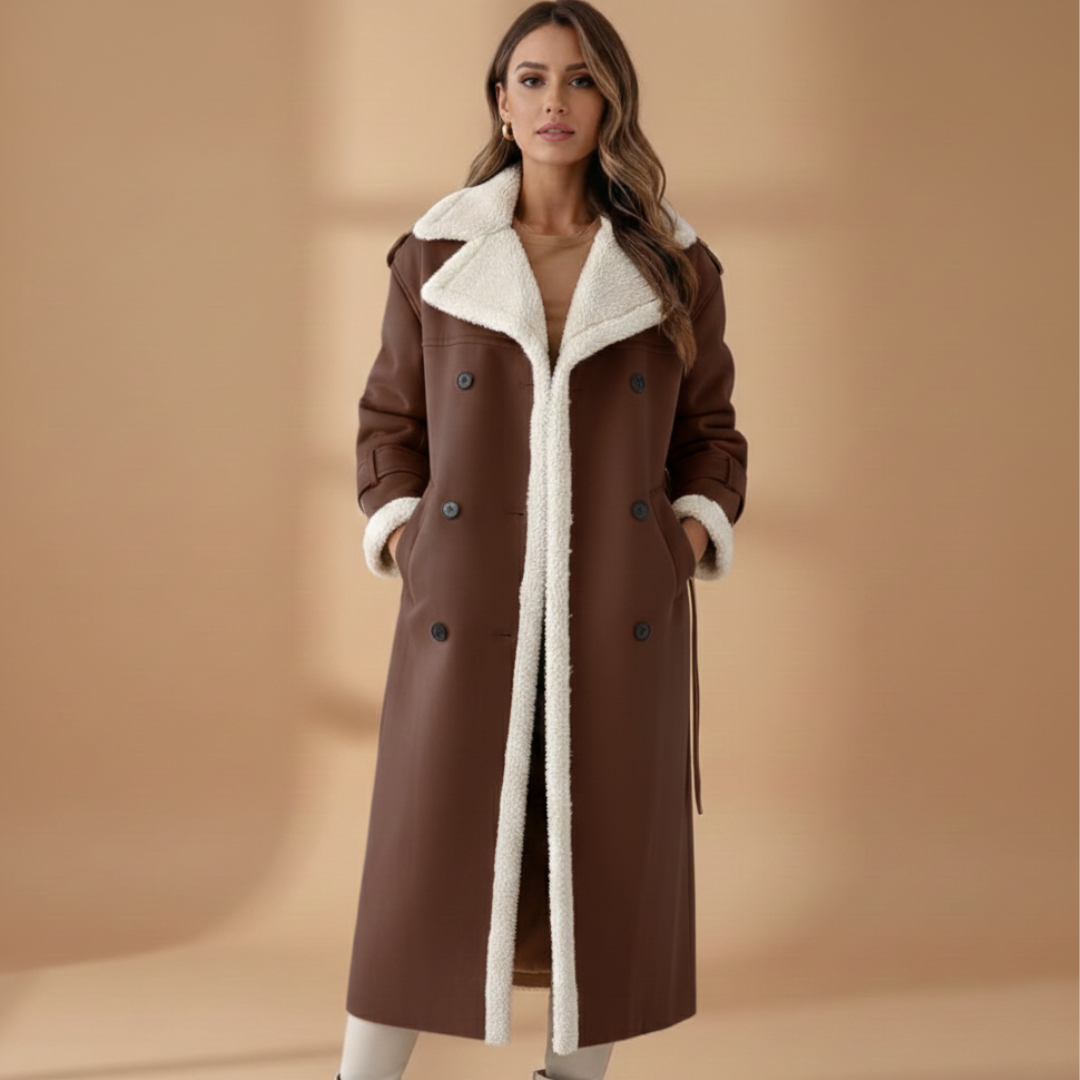 Classic Ladies Overcoat with Notch Collar