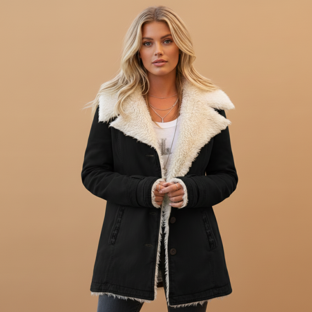 Warm Women's Parka Jacket with Zip Front