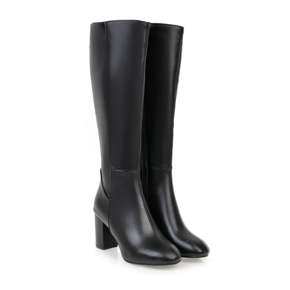 Tall Women's Block Heel Side Zip Boots