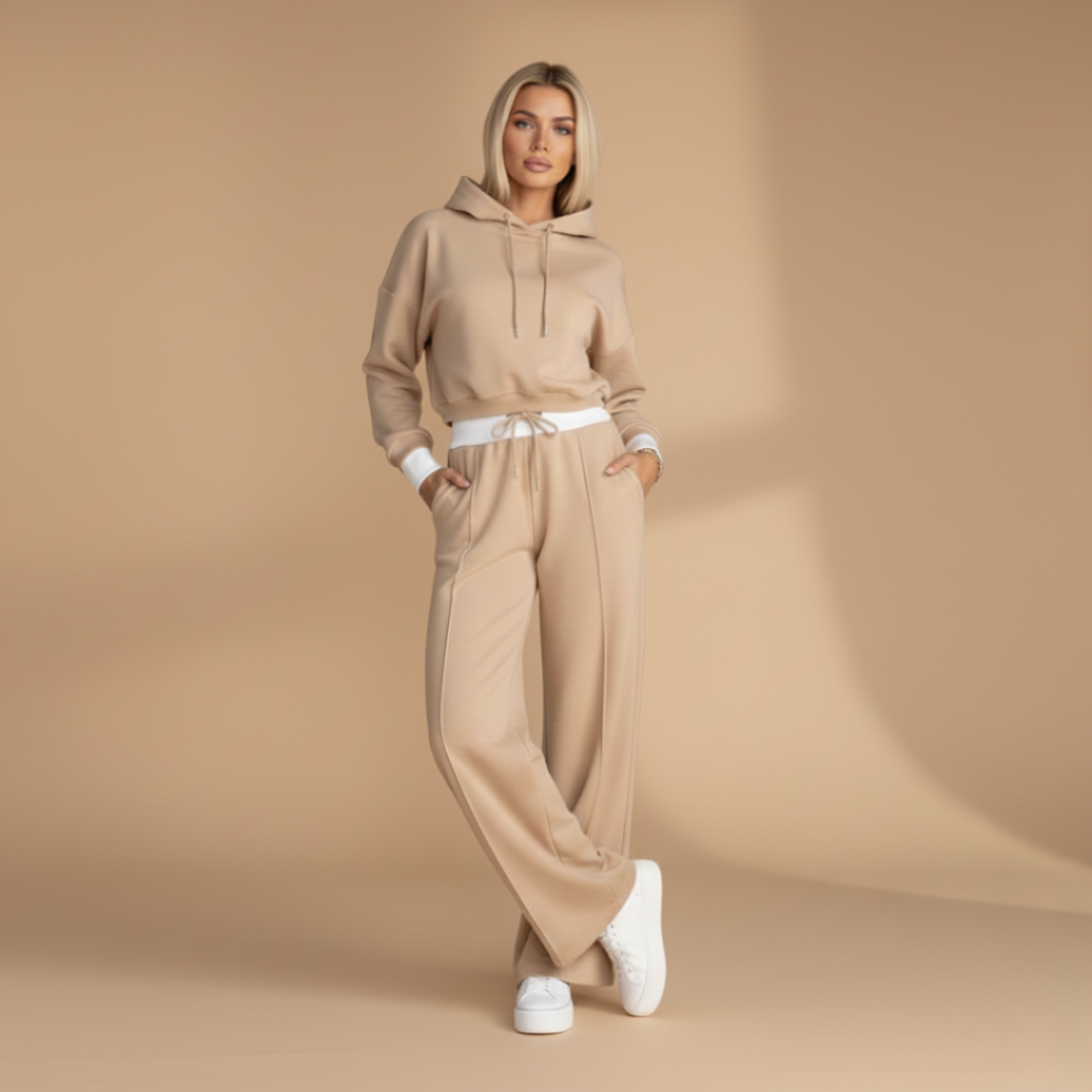 Ladies' Athletic Sweat Suit with Hoodie and Jogger Pants