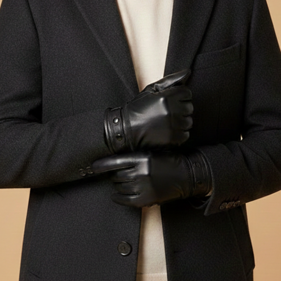 Warm Insulated Gloves for Men with Adjustable Cuff