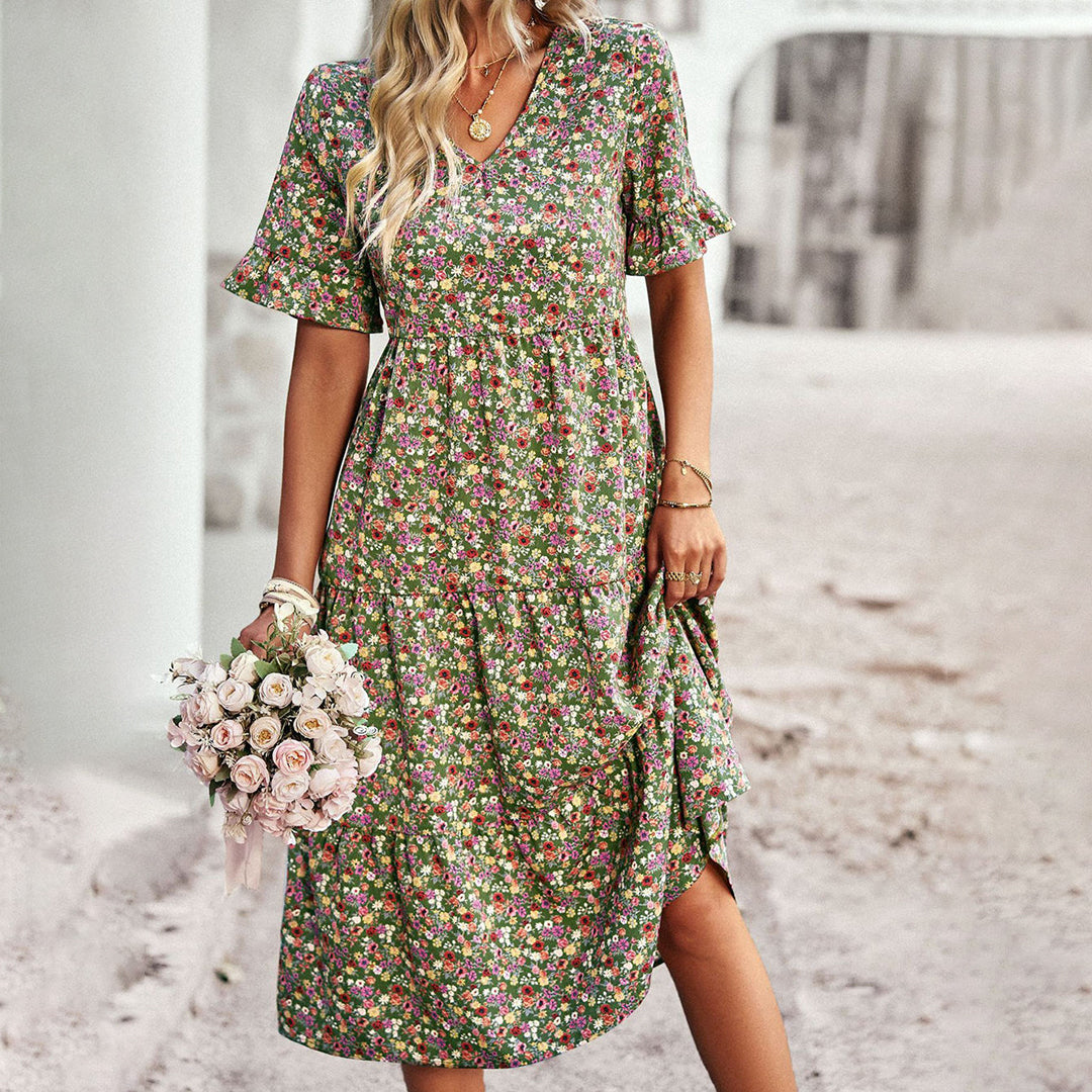 Stylish Floral Midi Sundress - Perfect Beach Wear