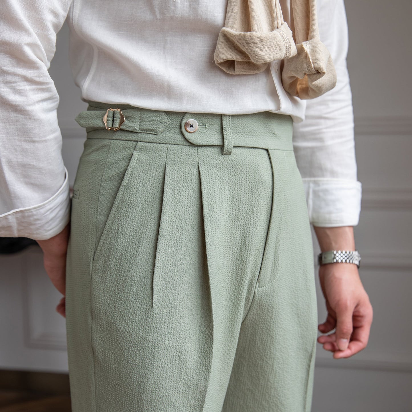 Classic Fit Men's Work Pants - Pleated Ankle Length