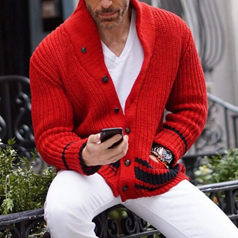 Men's Open Front Cardigan Sweater