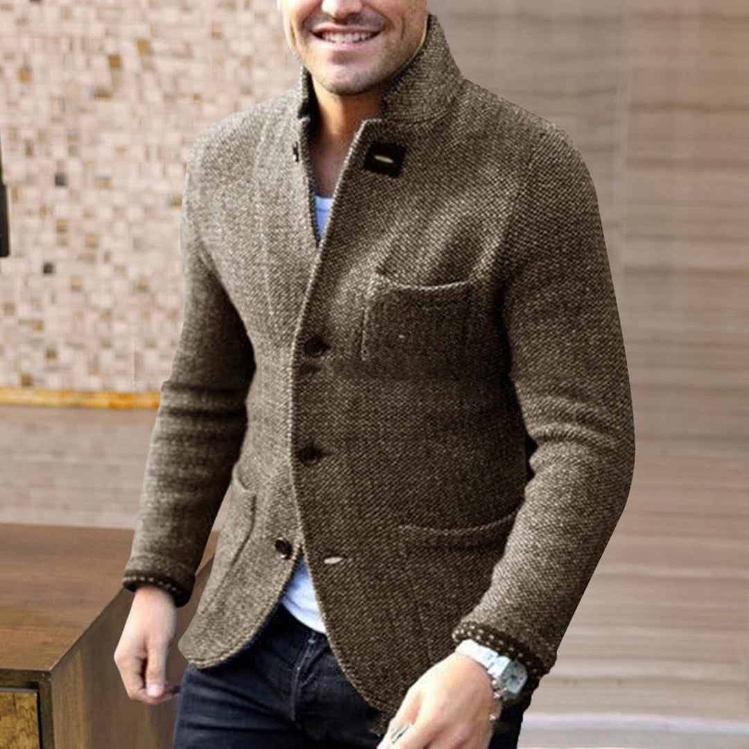 Warm Crew Neck Knit Cardigan Sweater