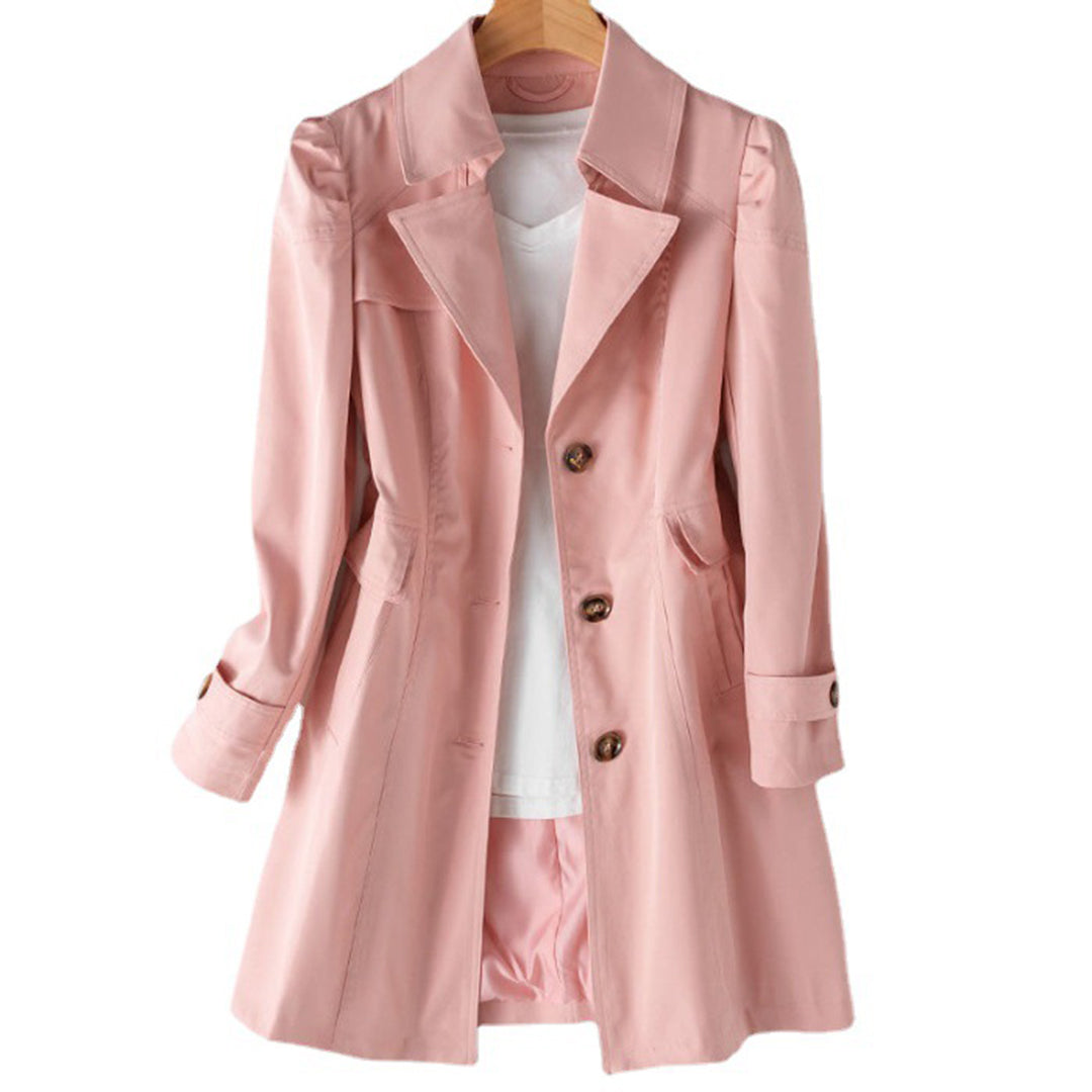 Waterproof Women's Classic Trench Coat - Adjustable Fit