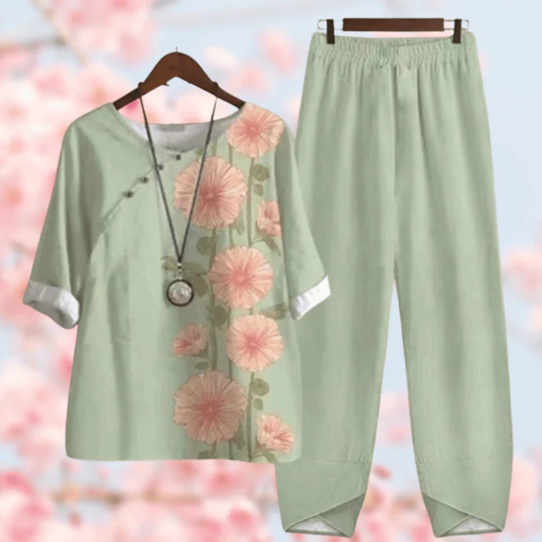 Relaxed Fit Ladies Pants and Top Outfit Set