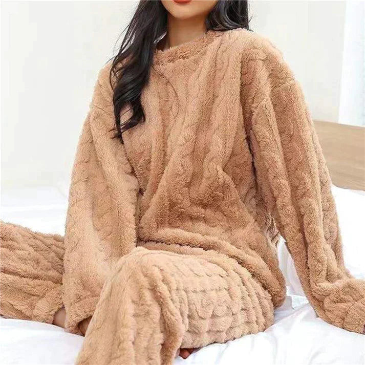 Soft Women's Sleepwear Set – Cozy Long Sleeve Top & Pants